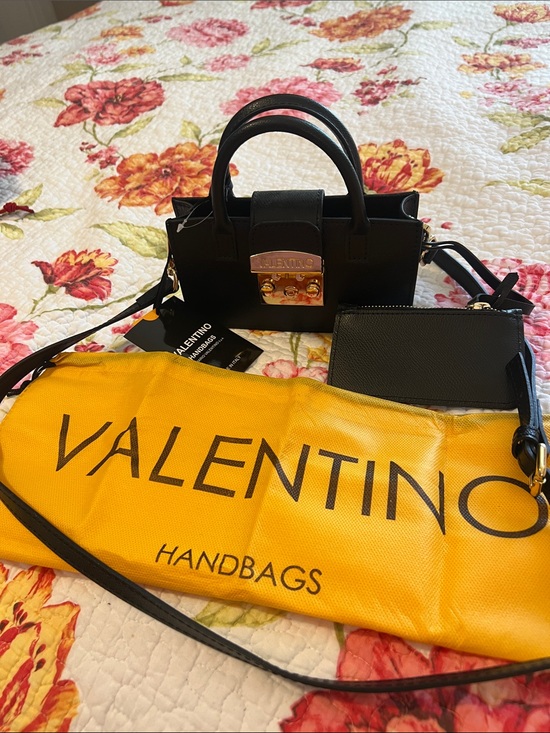 Valentino Handbags - Valentino Black  Top-Handle with Strap Bag with Gold Hardware